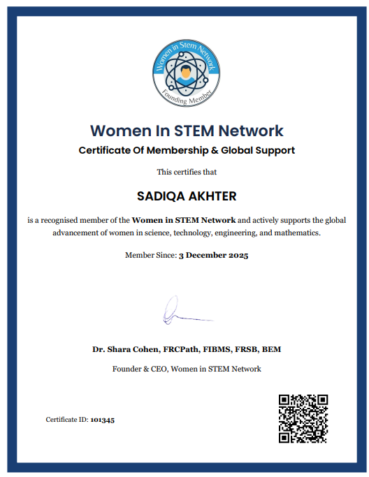Women in STEM certificate