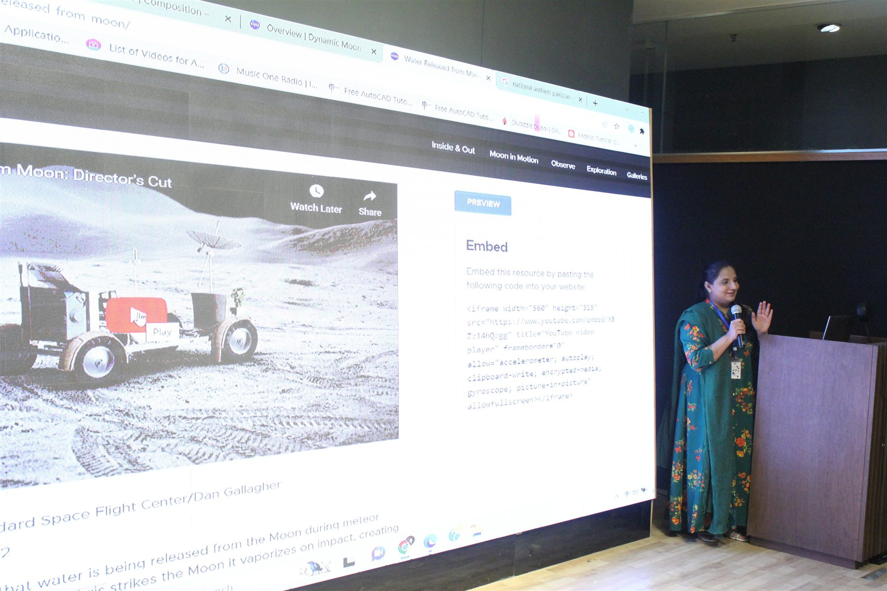 Sadiqa Akhter media interview and public presentation work